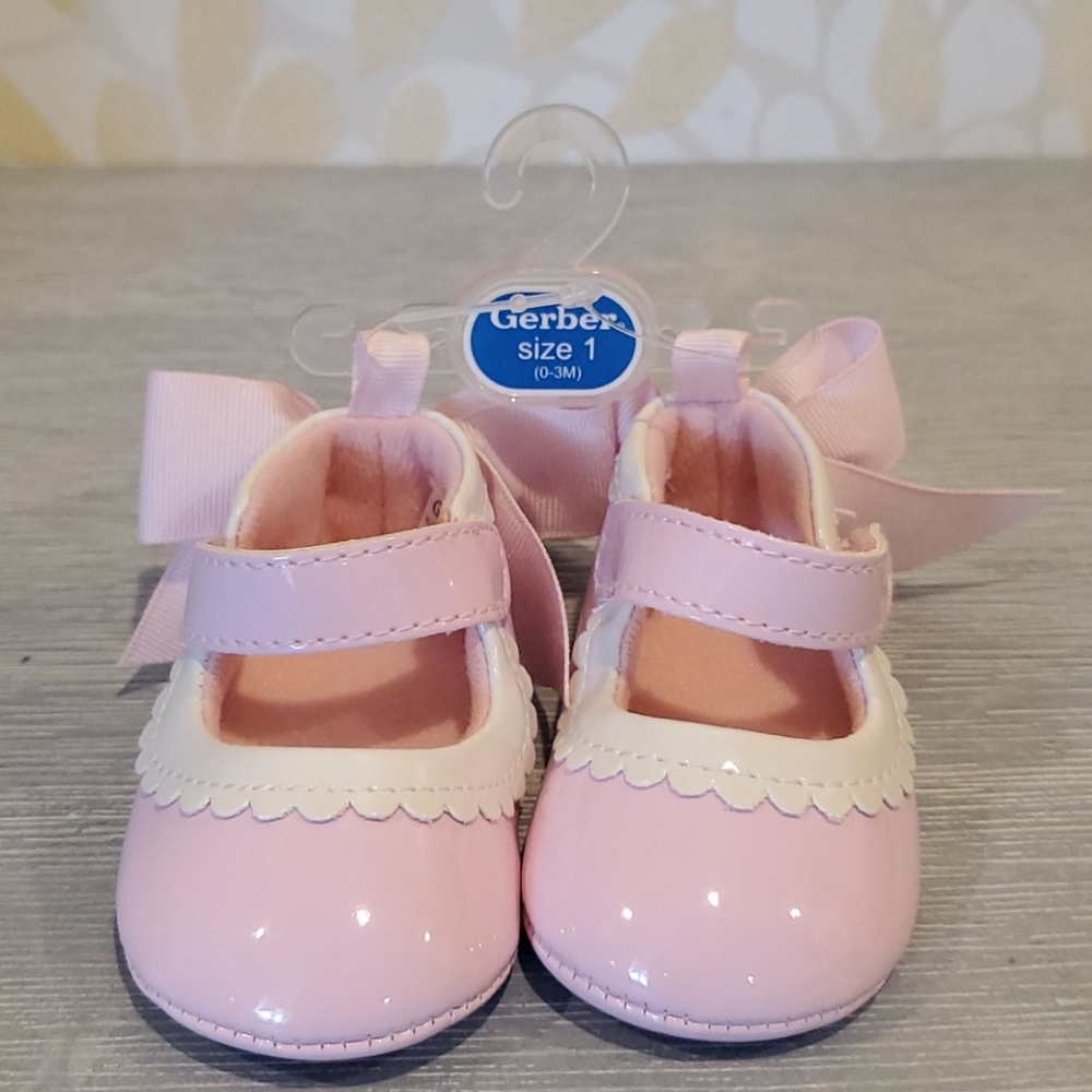 Pink baby ballet shoes